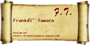Frankó Tamara névjegykártya